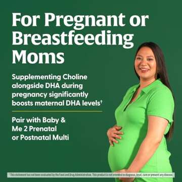 MegaFood Baby & Me 2 Prenatal DHA & Choline - Vitamins for Women - Plant-Based Liquid DHA and Choline for Baby's Brain and Eye Development During Pregnancy - Vegan - 60 Capsules (30 Servings)