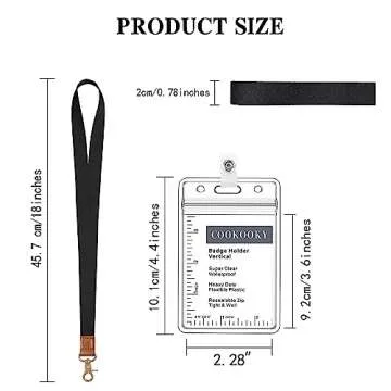 COOKOOKY Lanyard with id Holder Cute lanyards for Women Men Neck Lanyard for Keys id Badge Holder (Black marble)