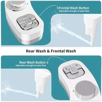 PIKETS Bidet Attachment for Toilet, Dual Nozzle (Frontal and Rear Wash) Non-Electric Fresh Water Toi...