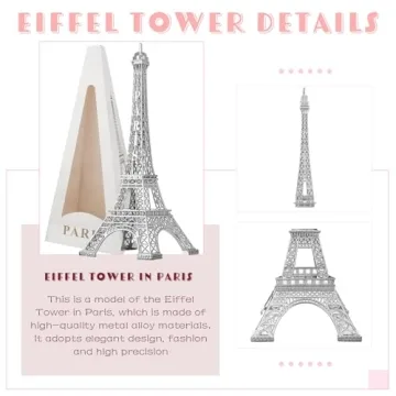 Therwen 4 Pcs Eiffel Tower Statues for Home Decor