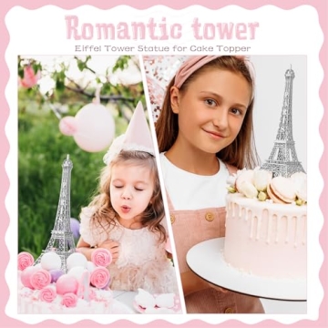 Therwen 4 Pcs Eiffel Tower Statues for Home Decor