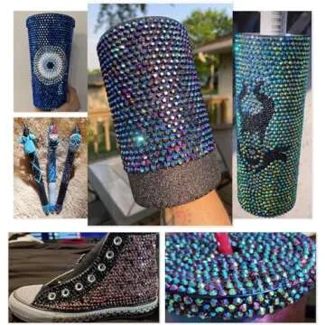 qiipii Blue Jelly Resin Rhinestones Bulk 3mm 4mm 5mm Flatback Royal Blue Stones for Crafting Non-Hotfix Teal Blue Sapphire Blue AB Resin Gems Diamonds for Nails Eyes Face Makeup Tumblers DIY Crafts