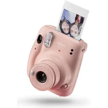 Fujifilm Instax Mini 11 Instant Film Camera with Automatic Exposure and Flash, Polaroid Camera, Fujinon 60mm Lens with Selfie Mirror, Optical Viewfinder - Blush Pink (Renewed)