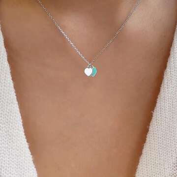 ShTQior Heart Necklace for Women,Dainty 18k Gold/Silver Heart Necklaces Cute Love Pendant Necklaces Birthday Valentines Gifts Jewelry for Wife