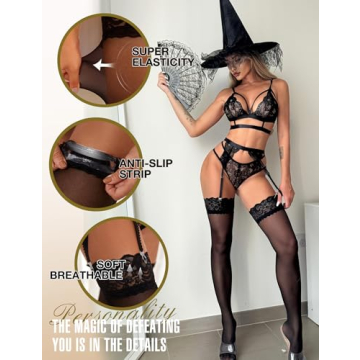 RSLOVE Elegant Lace Top Thigh High Stockings for All Occasions