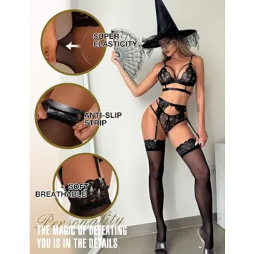 RSLOVE Elegant Lace Top Thigh High Stockings for All Occasions