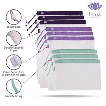 Reusable Lotus Produce Bags Eco-Friendly Washable Durable