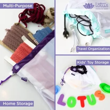 Reusable Lotus Produce Bags Eco-Friendly Washable Durable