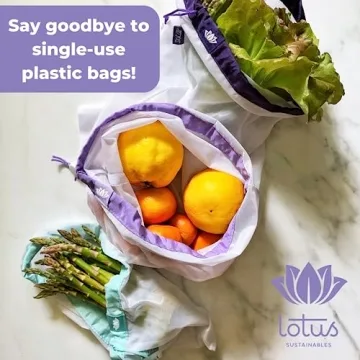 Reusable Lotus Produce Bags Eco-Friendly Washable Durable