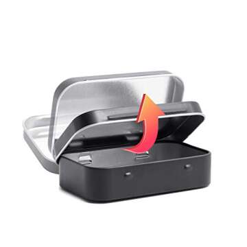 Tamicy Metal Rectangular Hinged Tins - Pack of 40 Matte Black Mini Portable Box Containers Small Empty Storage Tins with Lids Home Organizer Kit for Storage Drawing Pin Jewelry Crafts