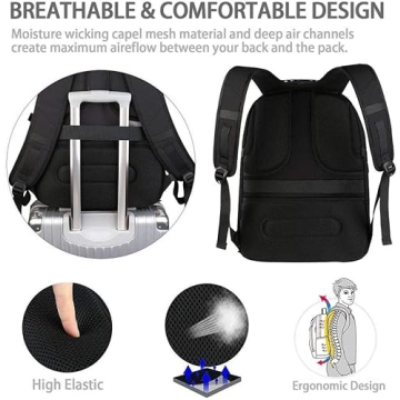 YOREPEK Large Durable Travel Backpack with USB Charging