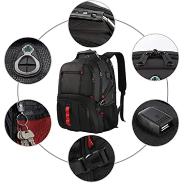 YOREPEK Large Durable Travel Backpack with USB Charging