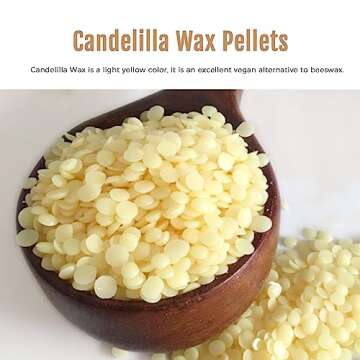 CoolCrafts Candelilla Wax Pellets Candelilla Vegan Wax for Cosmetics DIY, Soap and Candle Making, Al...