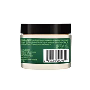 Desert Essence TEA TREE OIL SKIN OINTMENT – Itch Relief, Rash Cream for Razor Burn - Soothing Balm with Lavender & Jojoba - Gluten & Cruelty-Free - 1 oz