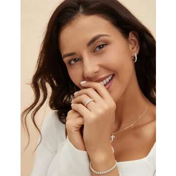 Mameloly Wedding Bands for Women 14K Gold Plated Slim Signet Ring Stackable Pave Cubic Zirconia Dainty CZ Engagement Rings for Her Size 7