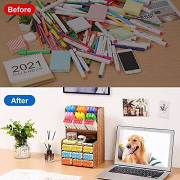 Marbrasse Wooden Pencil Holder - Easy Assembly & Stylish Design