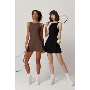 QINSEN Women's Tennis Dress with Built-in Shorts and Pockets