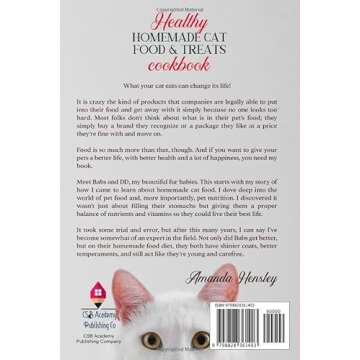 Healthy Homemade Cat Food & Treats Cookbook: Raw and Cooked, Chicken, Beef, Turkey, Fish, Daily Meal...