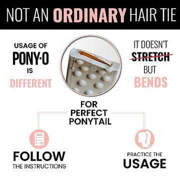 PONY-O Large for Thick, Heavy or Poofy Curly Hair Revolutionary Hair Tie Alternative Ponytail Holders - 2 Pack Light Brown Original Patented Hair Styling Accessories