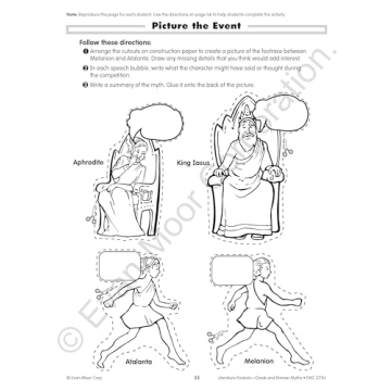 Greek & Roman Myths Literature Pockets Grades 4-6