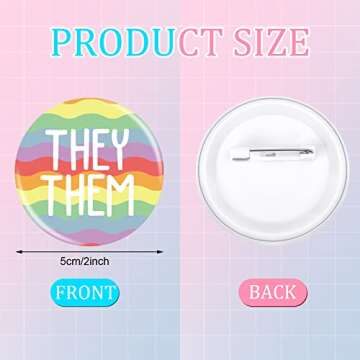 Pronoun Badges Pins Gender Identity Pins They/them,she/her, He/him Pronoun Pin Buttons, Multiple Col...