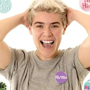 Pronoun Badges Pins Gender Identity Pins They/them,she/her, He/him Pronoun Pin Buttons, Multiple Colors(20 Pieces)