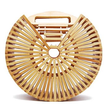 Fashion Bamboo Handbag Handmade Woven Beach bag for Womens (Bamboo)