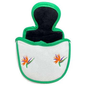 Giggle Golf Mallet Putter Cover, PU Leather with Embroidered & Printed Designs with Magnetic Closure (Tropical)