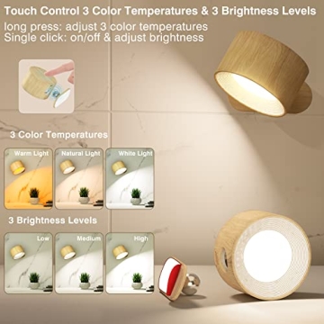 Koopala LED Sconces Wall Mounted Rechargeable Lights