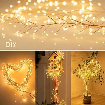 Minetom Fairy Lights 10ft 200 LED Cluster String Lights