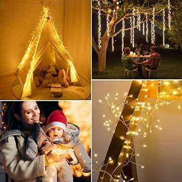 Minetom Fairy Lights 10ft 200 LED Cluster String Lights
