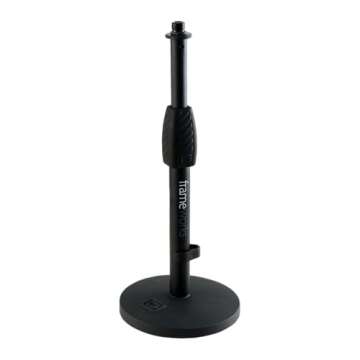 Gator Frameworks GFW-MIC-0601 Desktop Mic Stand with Round Base and Twist Clutch
