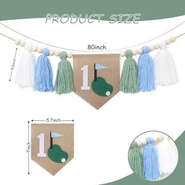 Golf Theme 1st Birthday Tassels High Chair Banner - Perfect High Chair Decor for Boys