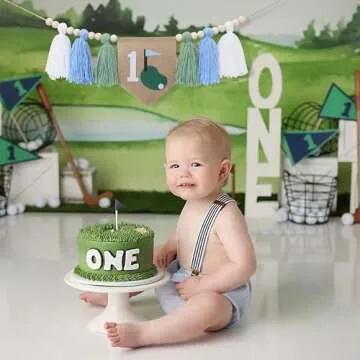 Golf Theme 1st Birthday High Chair Banner for Boys