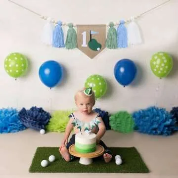 Golf Theme 1st Birthday High Chair Banner for Boys