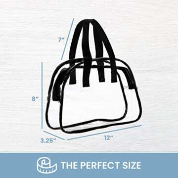 Clear Bag Stadium Approved Great for Work, Events, Use for Lunch or Cosmetics and Accessories 11" x 7" x 4"