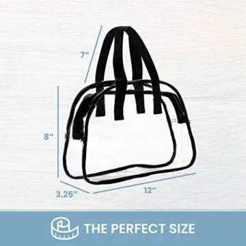 Clear Bag Stadium Approved Great for Work, Events, Use for Lunch or Cosmetics and Accessories 11" x 7" x 4"