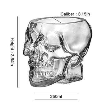 NKADKNS Funny skull glass Wine Glass ，Drinking Glass，Gift, Engraved Design,Large Glasses,vodka s...