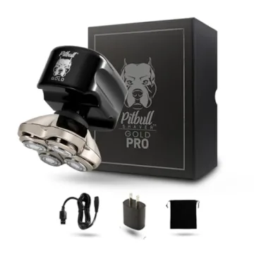 Skull Shaver Pitbull Gold PRO Head and Face Shaver: Holiday Gift Set for Men, 5-in-1 Premium Bald He...