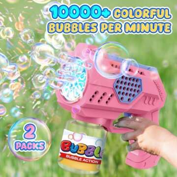 Eaglestone Bubble Guns - LED Bubble Machine for Kids