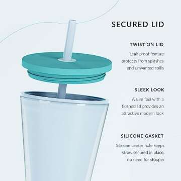 Maars Classic Acrylic Tumbler with Lid and Straw | 10oz Kids Premium Insulated Juice Cups, Double Wall Reusable Plastic Cups - Clear, 2 Pack