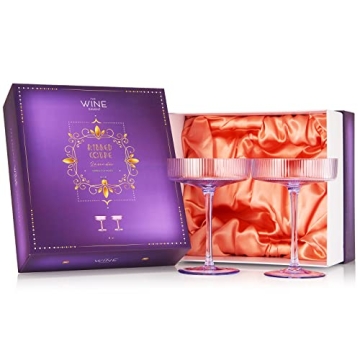 Vintage Art Deco Coupe Glasses Set - Elegant Cocktail Glassware