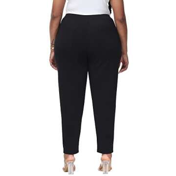 Gboomo Plus Size Black Pants for Work and Casual Wear