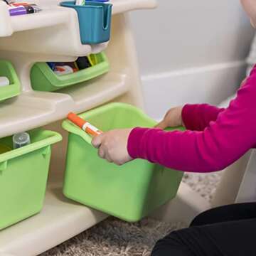 Step2 Flip & Doodle Easel Desk With Stool, Kids 2 in 1 Activity Table, Art Board, Made of Durable Plastic, For Toddlers 2+ Years Old