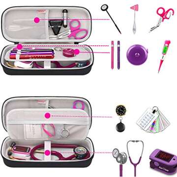 BOVKE Stethoscope Case fits 3M Littmann Classic III Monitoring Stethoscope, Lightweight II S.E, MDF ...