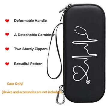 BOVKE Stethoscope Case fits 3M Littmann Classic III Monitoring Stethoscope, Lightweight II S.E, MDF Acoustica, Cardiology IV Diagnostic Stethoscope Holder with Pocket for Nurse Accessories, Black