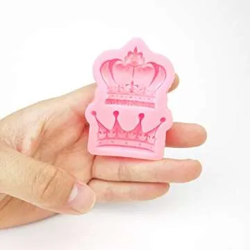 5 Pcs Silicone Crown Fondant Mold Candy Cake Decorating Tools, Chocolate Heart Key Baking Mold Cake Supplies for Sugarcraft, Cake Decoration, Cupcake Topper, Chocolate, Pastry, Cookie Decor, Jewelry