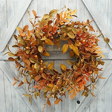 Vibrant AMF0RESJ Artificial Fall Wreath for Home Decor