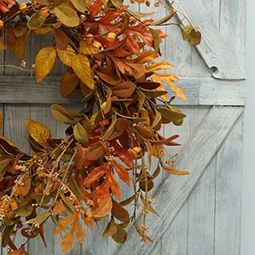 Vibrant AMF0RESJ Artificial Fall Wreath for Home Decor