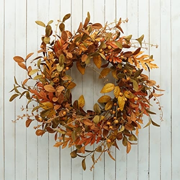 Vibrant AMF0RESJ Artificial Fall Wreath for Home Decor